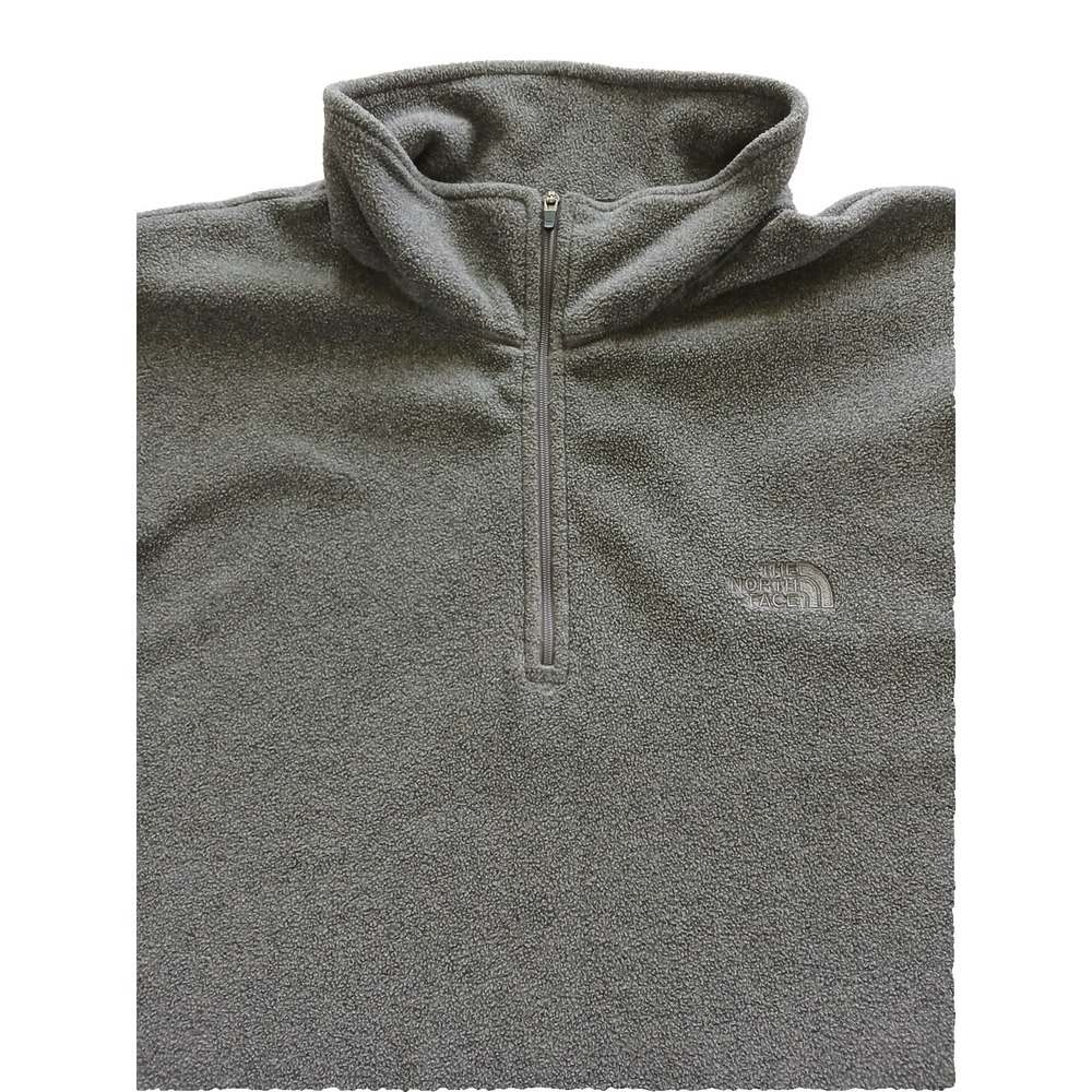North Face Gray Fleece 1/4 Zip Pullover Men's Size 2XL